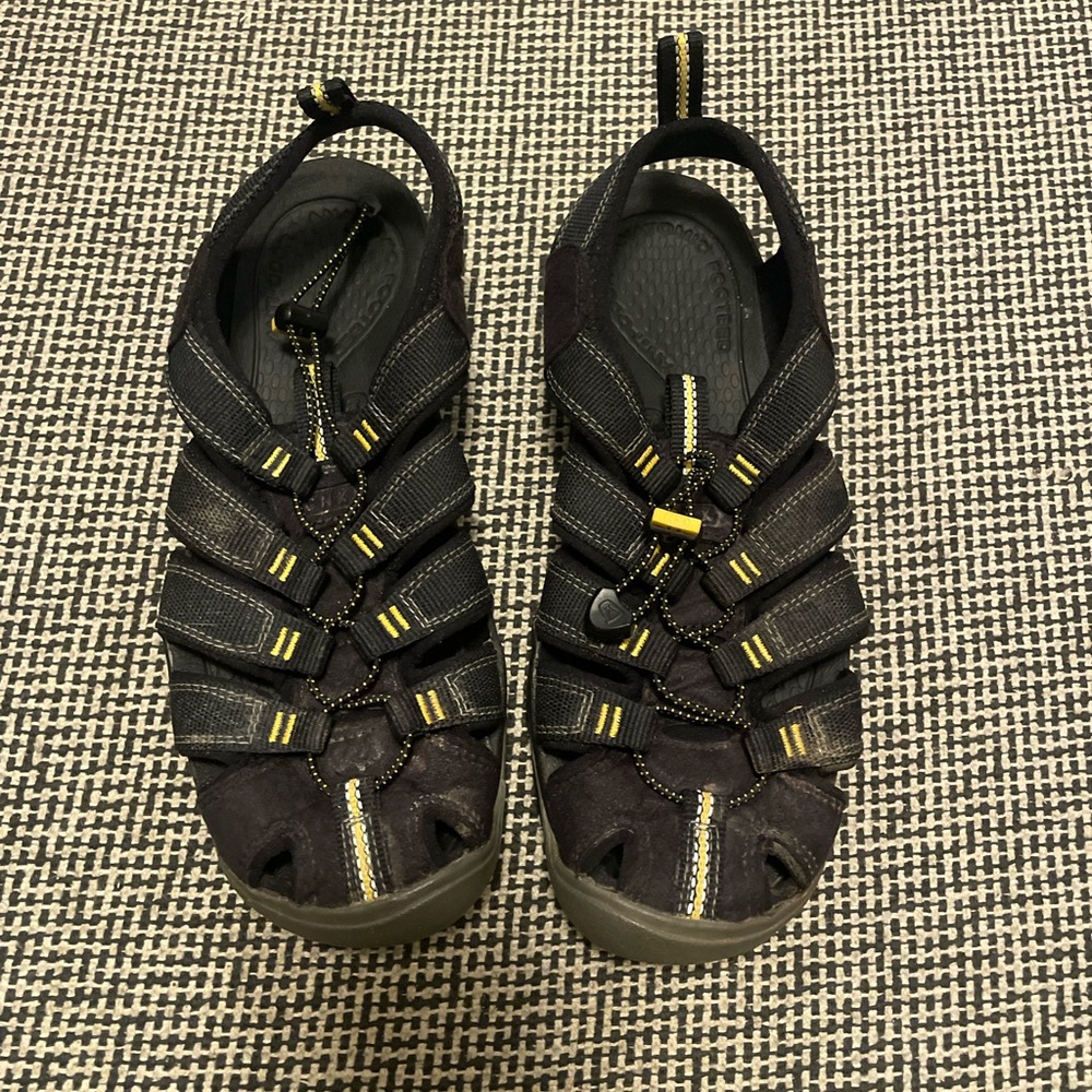 Keen Black and Yellow Sandals with Water-Resistant Design